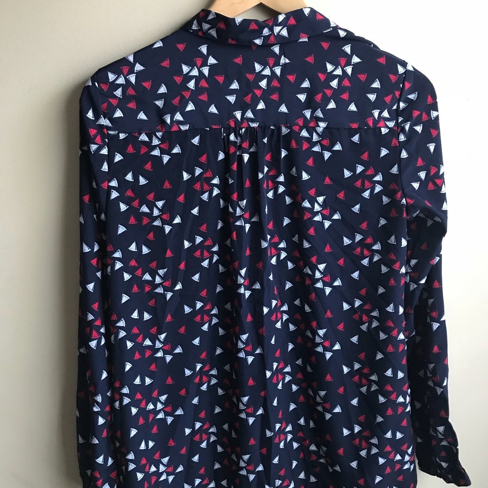 Tommy Hilfiger Sail Boat Print Button Down Top, S - Picture 3 of 4